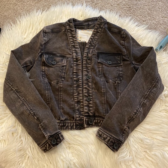Anthropologie Jackets & Blazers - Anthropologie Faded Black Denim Jacket